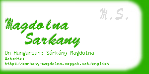 magdolna sarkany business card
