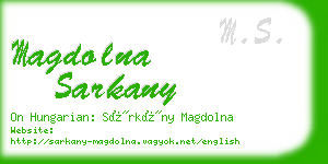 magdolna sarkany business card